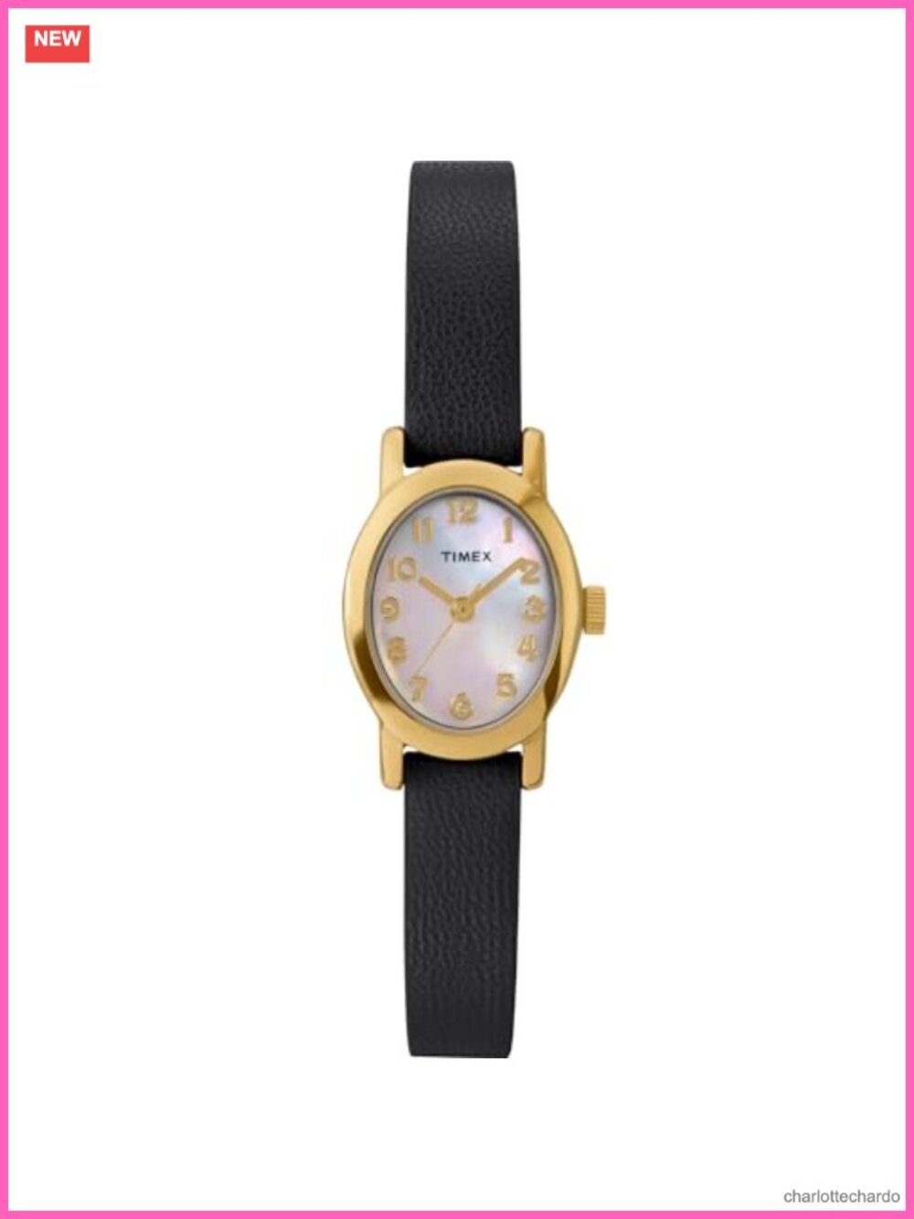 Timex Cavatina Women's Watch Mother-of-Pearl Dial Gold-Tone Case Leather Strap